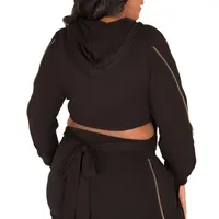 Poetic Justice Hooded Lightweight Cropped Jacket-Plus