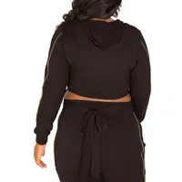 Poetic Justice Lightweight Hooded Plus Cropped Jacket