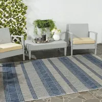 Safavieh Courtyard Collection Jessy Stripe Indoor/Outdoor Area Rug