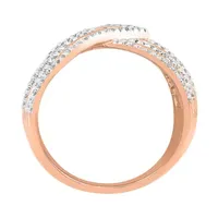 14MM 1/2 CT. T.W. Mined White Diamond 14K Rose Gold Over Silver Band