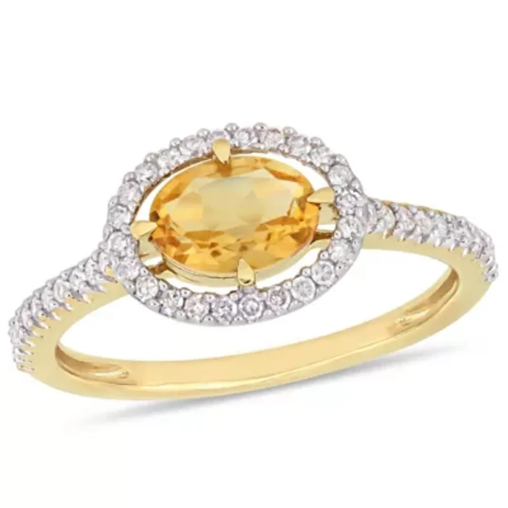 Womens 1/ CT. T.W. Genuine Citrine 10K Gold Cocktail Ring