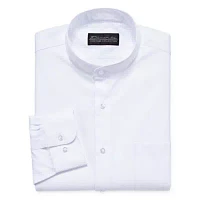 Damante Modern Mens Banded Collar Long Sleeve Dress Shirt