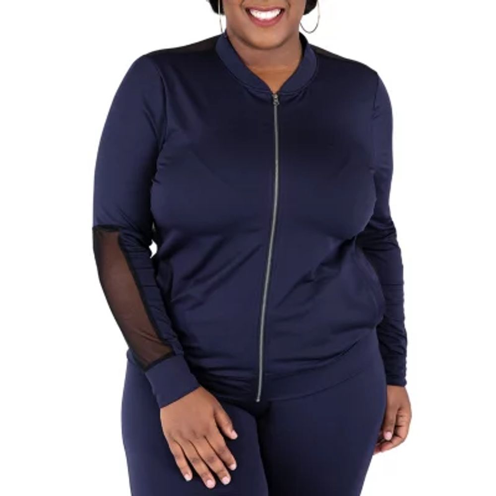  Poetic Justice Plus Size Curvy Women's Navy Active