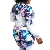 Poetic Justice Printed Active Zip Front Track Jacket - Plus