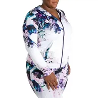 Poetic Justice Printed Active Zip Front Track Jacket - Plus