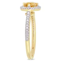 Womens 1/ CT. T.W. Genuine Yellow Citrine 10K Gold Cocktail Ring