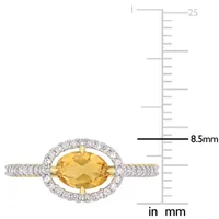 Womens 1/ CT. T.W. Genuine Yellow Citrine 10K Gold Cocktail Ring