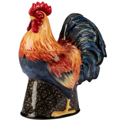 Certified International Gilded Rooster Ceramic Cookie Jar