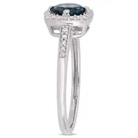 Womens 1/7 CT. T.W. Genuine Blue Topaz 10K White Gold Cocktail Ring