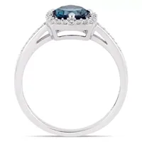 Womens 1/7 CT. T.W. Genuine Blue Topaz 10K White Gold Cocktail Ring