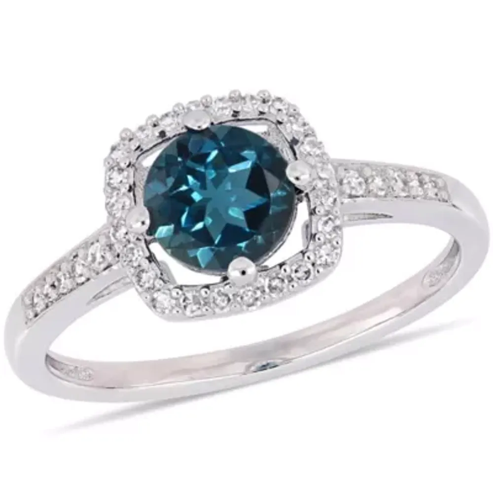 Womens 1/ CT. T.W. Genuine Blue Topaz 10K Gold Cocktail Ring