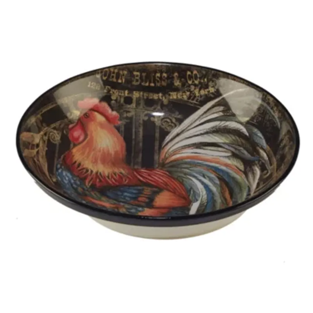 Certified International Gilded Rooster Ceramic Serving Bowl