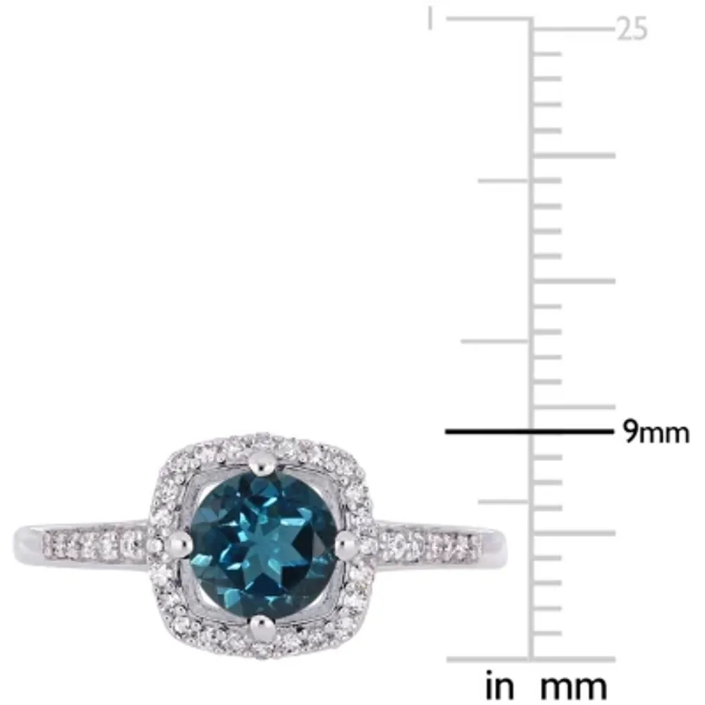 Womens 1/7 CT. T.W. Genuine Blue Topaz 10K White Gold Cocktail Ring