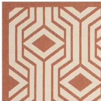 Safavieh Courtyard Collection Dorothy Geometric Indoor/Outdoor Runner Rug