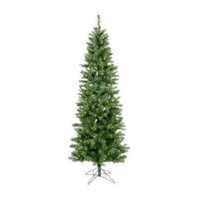 4.5' Prelit Pencil Pine Artificial Christmas Tree