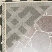 Safavieh Courtyard Collection Darrin Geometric Indoor/Outdoor Square Area Rug