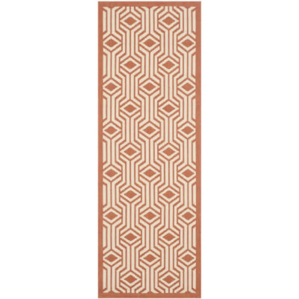 Safavieh Courtyard Collection Dorothy Geometric Indoor/Outdoor Runner Rug