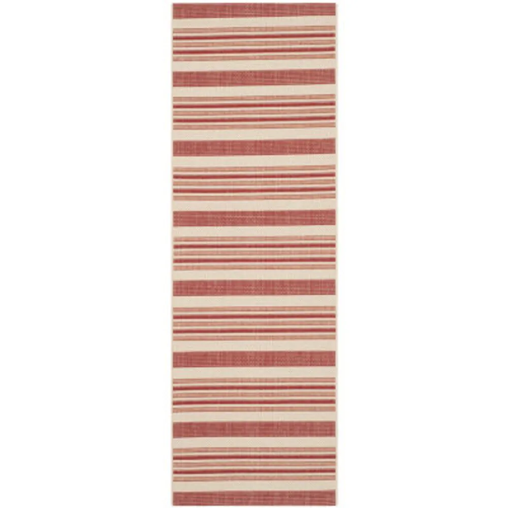 Safavieh Courtyard Collection Ercan Stripe Indoor/Outdoor Runner Rug