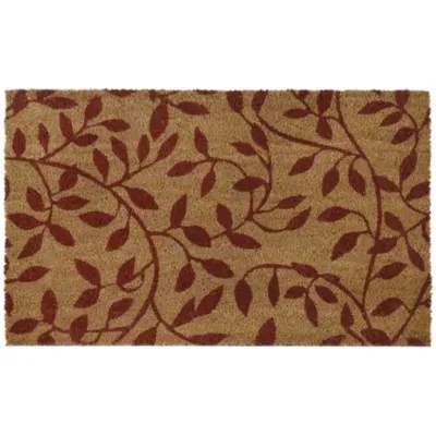 Achim Red Leaves Coir 18"X30" Doormat