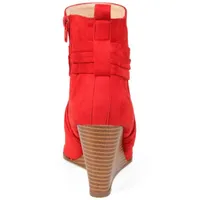 Journee Collection Womens Sabeena Booties Wedge Heel Zip