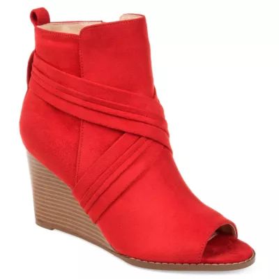Journee Collection Womens Sabeena Booties Wedge Heel Zip