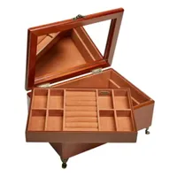 Mele and Co Kinsley Walnut-Finish Jewelry Box