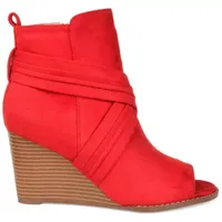 Journee Collection Womens Sabeena Booties Wedge Heel Zip