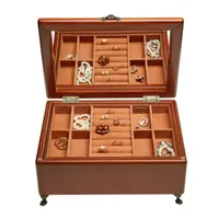 Mele and Co Kinsley Walnut-Finish Jewelry Box