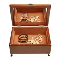 Mele and Co Kinsley Walnut-Finish Jewelry Box