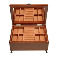 Mele and Co Kinsley Walnut-Finish Jewelry Box