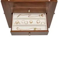 Mele and Co Makenna Walnut-Finish Jewelry Box