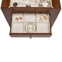 Mele and Co Makenna Walnut-Finish Jewelry Box