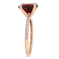Womens 1/ CT. T.W. Genuine Red Garnet 10K Rose Gold Cocktail Ring