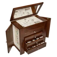 Mele and Co Makenna Walnut-Finish Jewelry Box