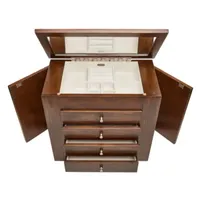 Mele and Co Makenna Walnut-Finish Jewelry Box