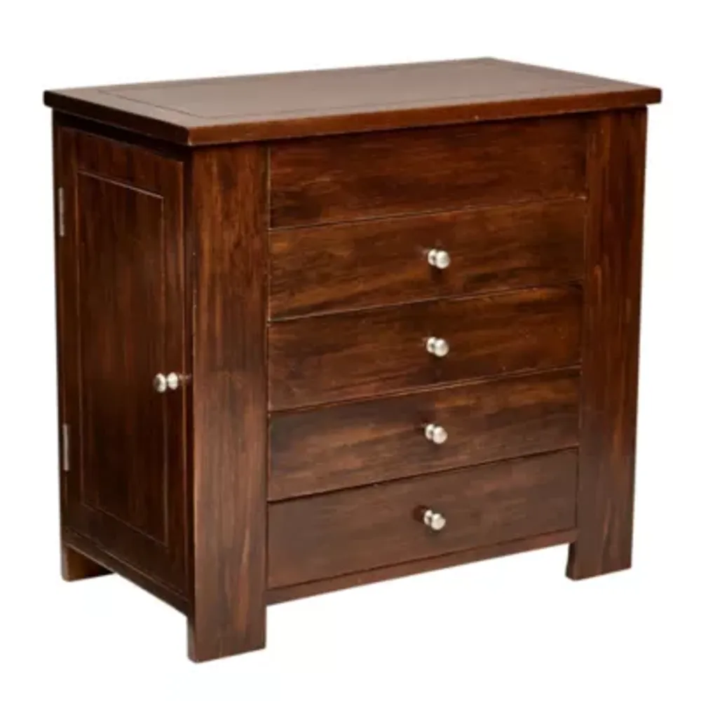 Mele and Co Makenna Walnut-Finish Jewelry Box