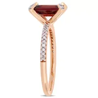 Womens 1/ CT. T.W. Genuine Red Garnet 10K Rose Gold Cocktail Ring