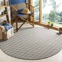 Safavieh Courtyard Collection Bora Geometric Indoor/Outdoor Round Area Rug