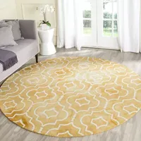 Safavieh Dip Dye Collection Devnet Geometric Round Area Rug