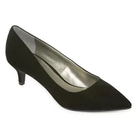 Worthington Womens Danika Pointed Closed Toe Kitten Heel Pumps