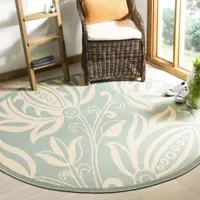 Safavieh Courtyard Collection Tarek Floral Indoor/Outdoor Round Area Rug