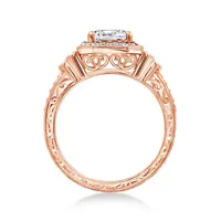 DiamonArt® Womens White Cubic Zirconia 14K Rose Gold Over Silver Bridal Set