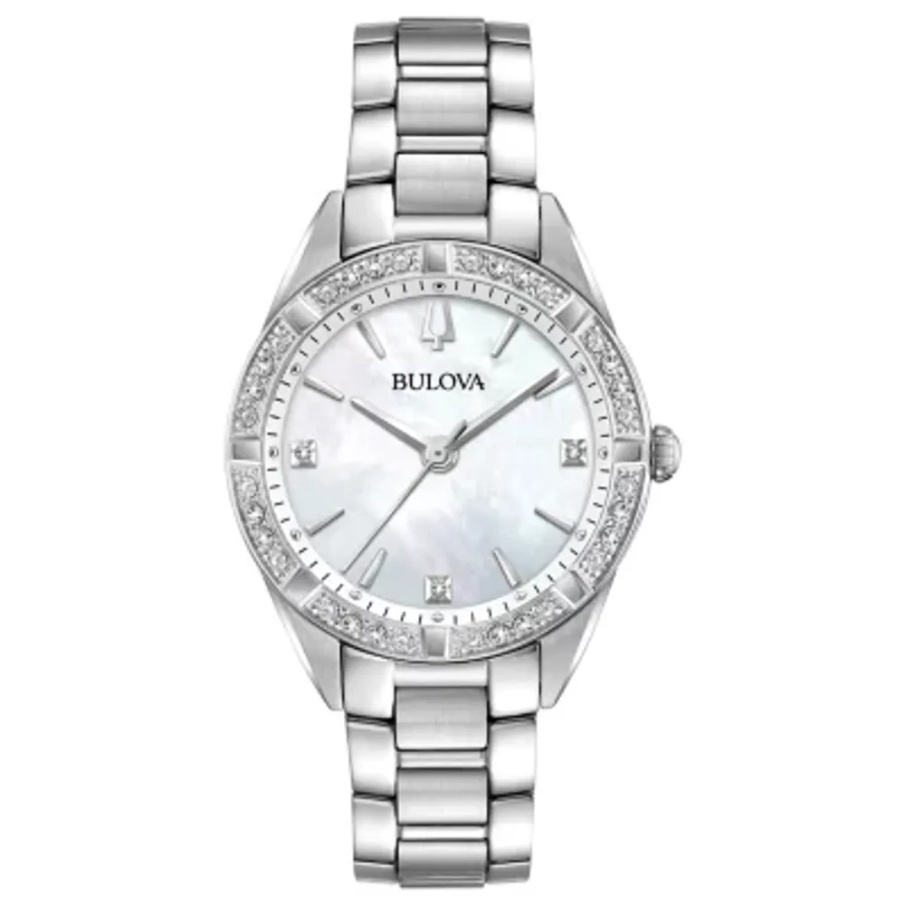 Bulova Sutton Womens Silver Tone Stainless Steel Bracelet Watch 96r228