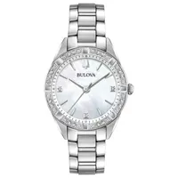 Bulova Sutton Womens Silver Tone Stainless Steel Bracelet Watch 96r228