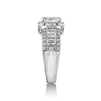 DiamonArt® Womens White Cubic Zirconia Sterling Silver Engagement Ring