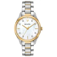 Bulova Sutton Womens Two Tone Stainless Steel Bracelet Watch 98p184