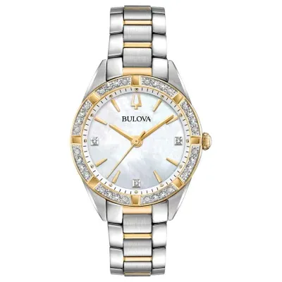 Bulova Sutton Womens Two Tone Stainless Steel Bracelet Watch 98r263