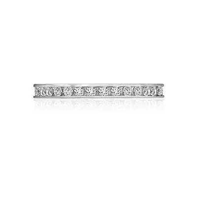 Diamonart® Cubic Zirconia Sterling Silver Eternity Band Ring