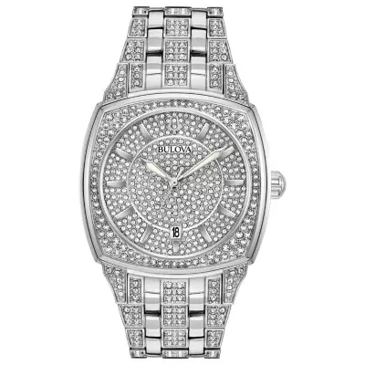 Bulova Phantom Mens Silver Tone Stainless Steel Bracelet Watch 96b296