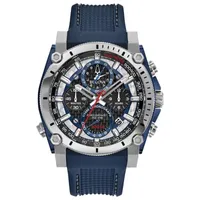 Bulova Precisionist Mens Blue Strap Watch 98b315